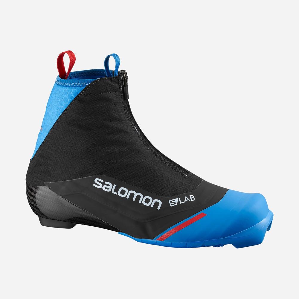 Bottes Ski Salomon S/Lab Carbon Classiche El Femme Noir Bleu | France-1659240