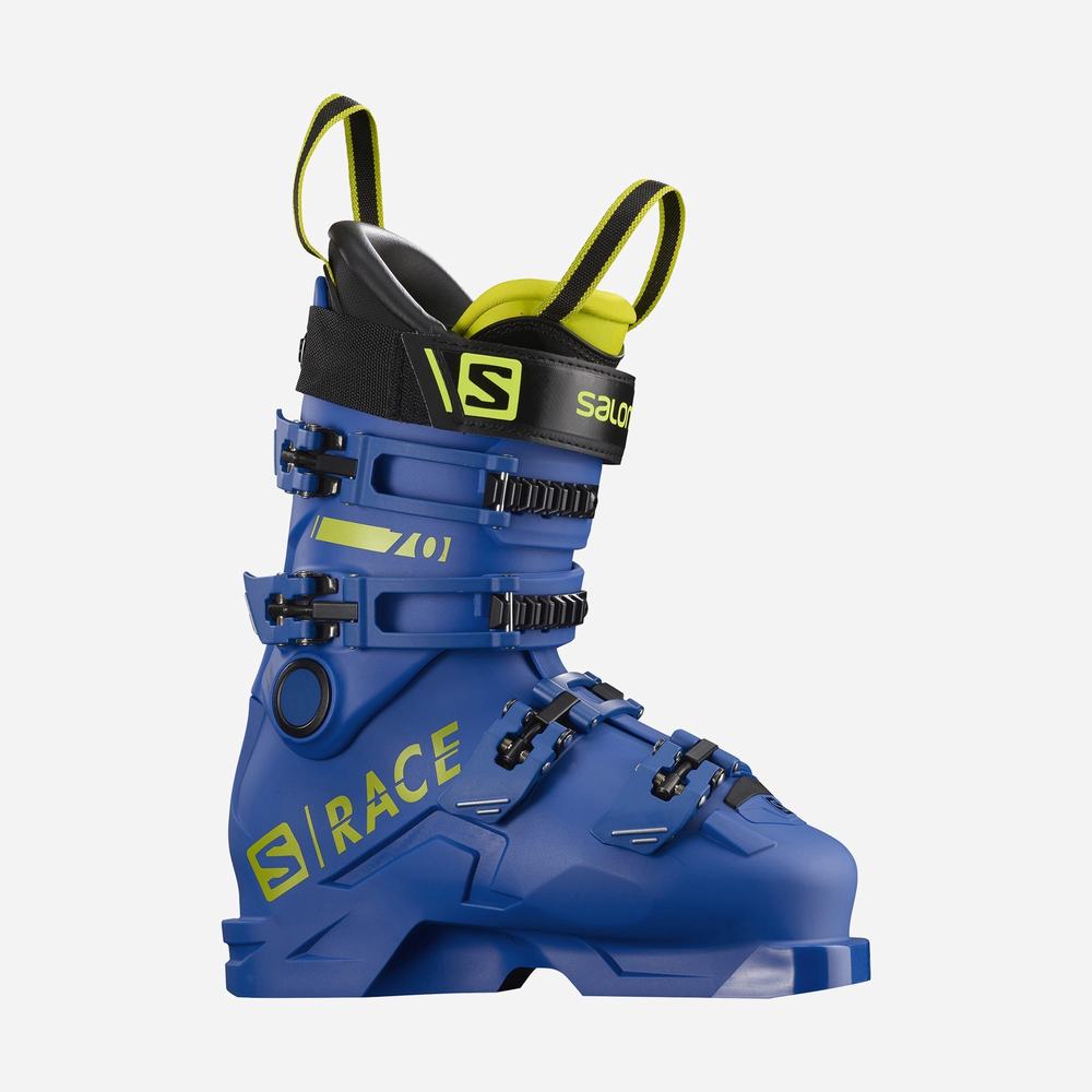Bottes Ski Salomon S/Race 70 Enfant Bleu Vert Noir | France-8736942