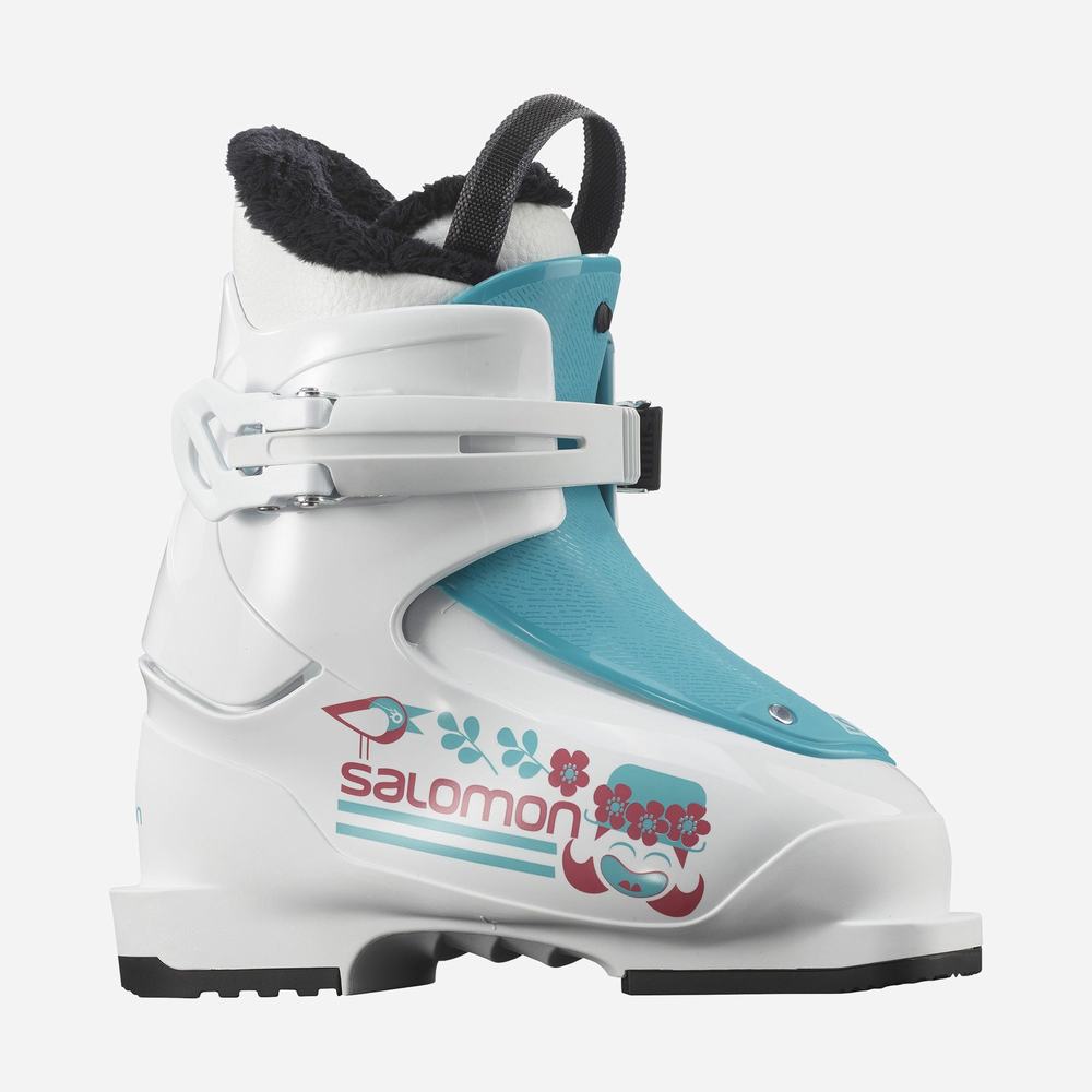 Bottes Ski Salomon T1 Girly Enfant Blanche Bleu | France-1768490