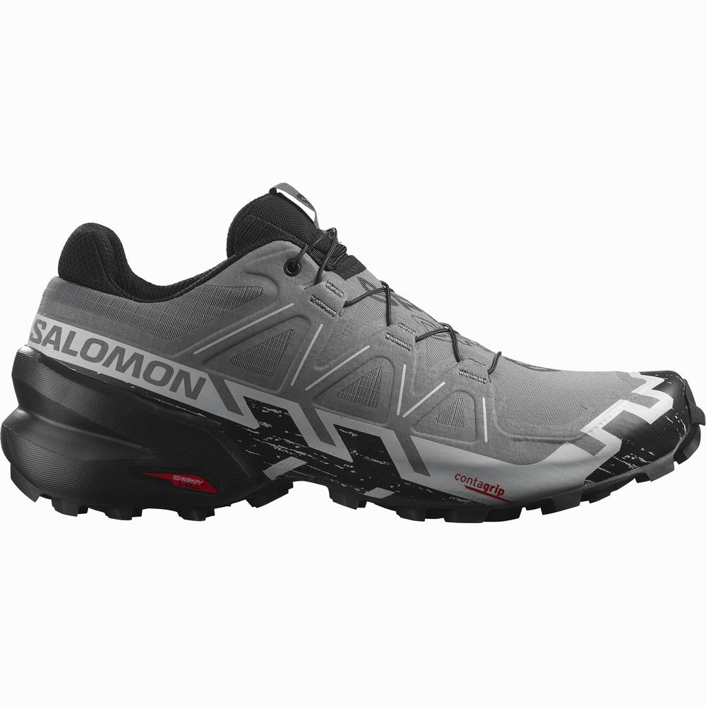 Chaussures Trail Running Salomon Speedcross 6 Homme Grise Noir Bleu | France-3649781