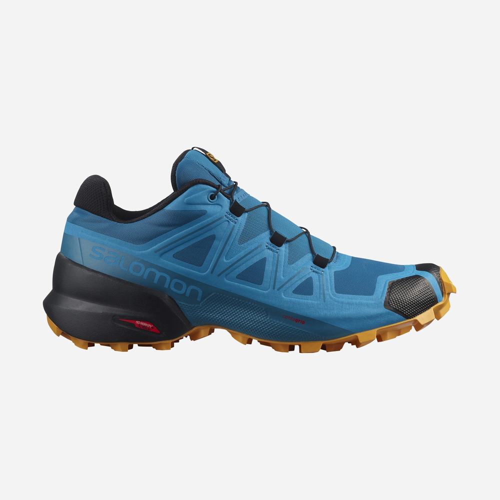 Chaussures Trail Running Salomon Speedcross 5 Homme Turquoise Doré | France-6478132