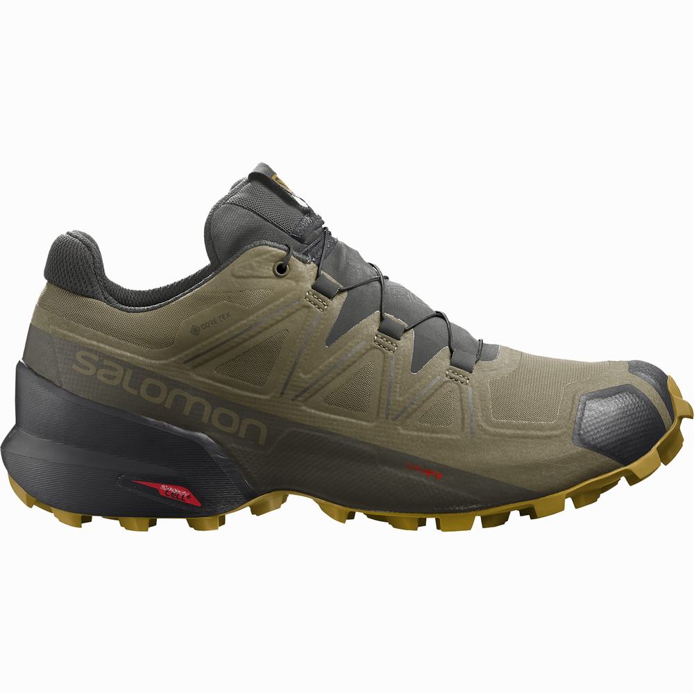 Chaussures Trail Running Salomon Speedcross 5 Gore-tex Homme Vert Olive | France-7124059