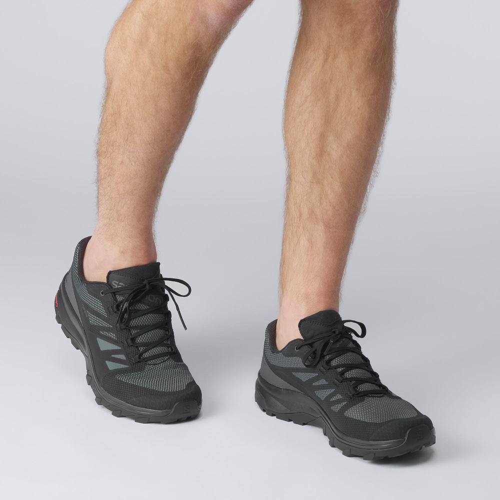 Chaussures Randonnée Salomon Outline Larges Gore-tex Homme Noir | France-4857926