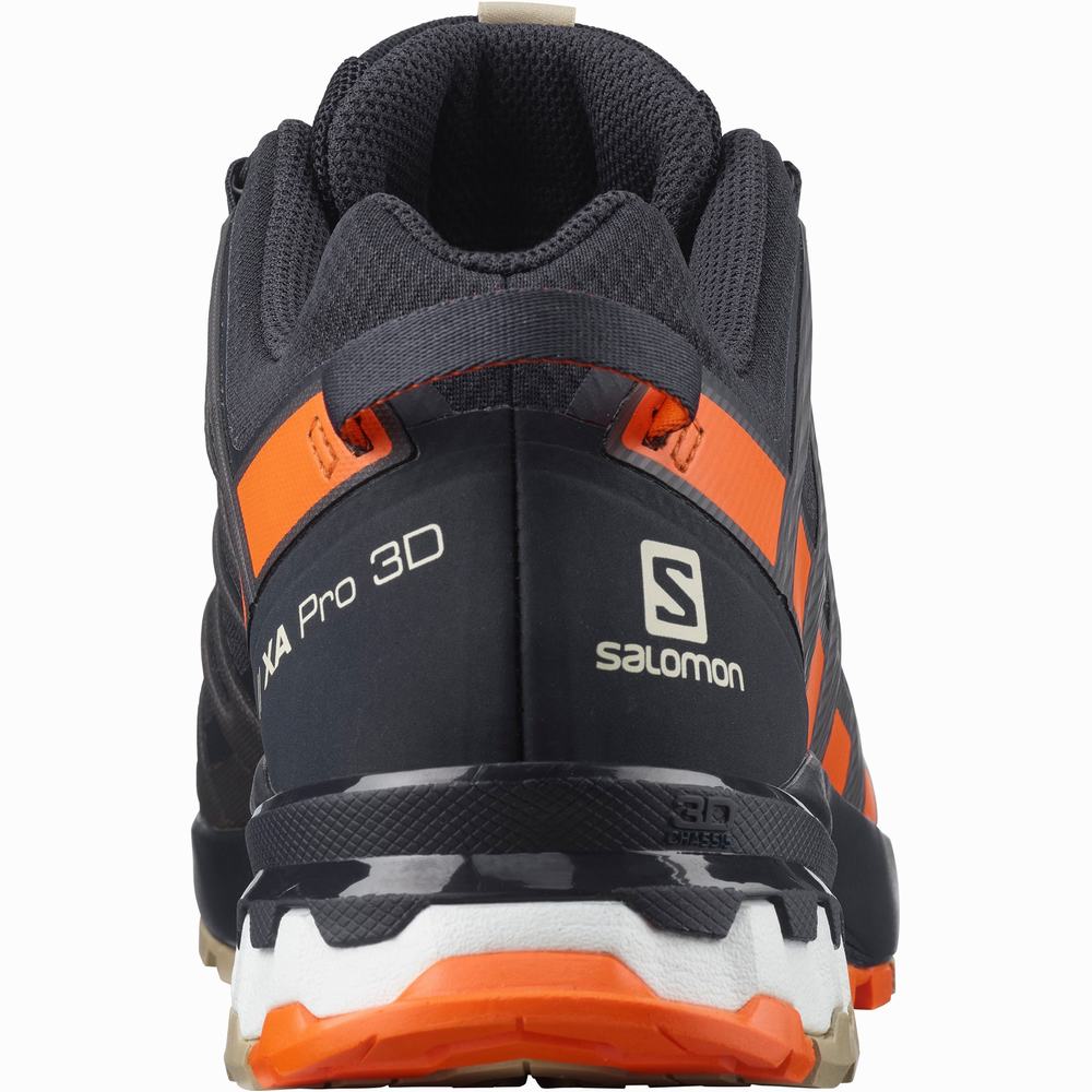 Chaussures Trail Running Salomon Xa Pro 3d V8 Gore-tex Homme Bleu Marine Noir Rouge Orange | France-3486219