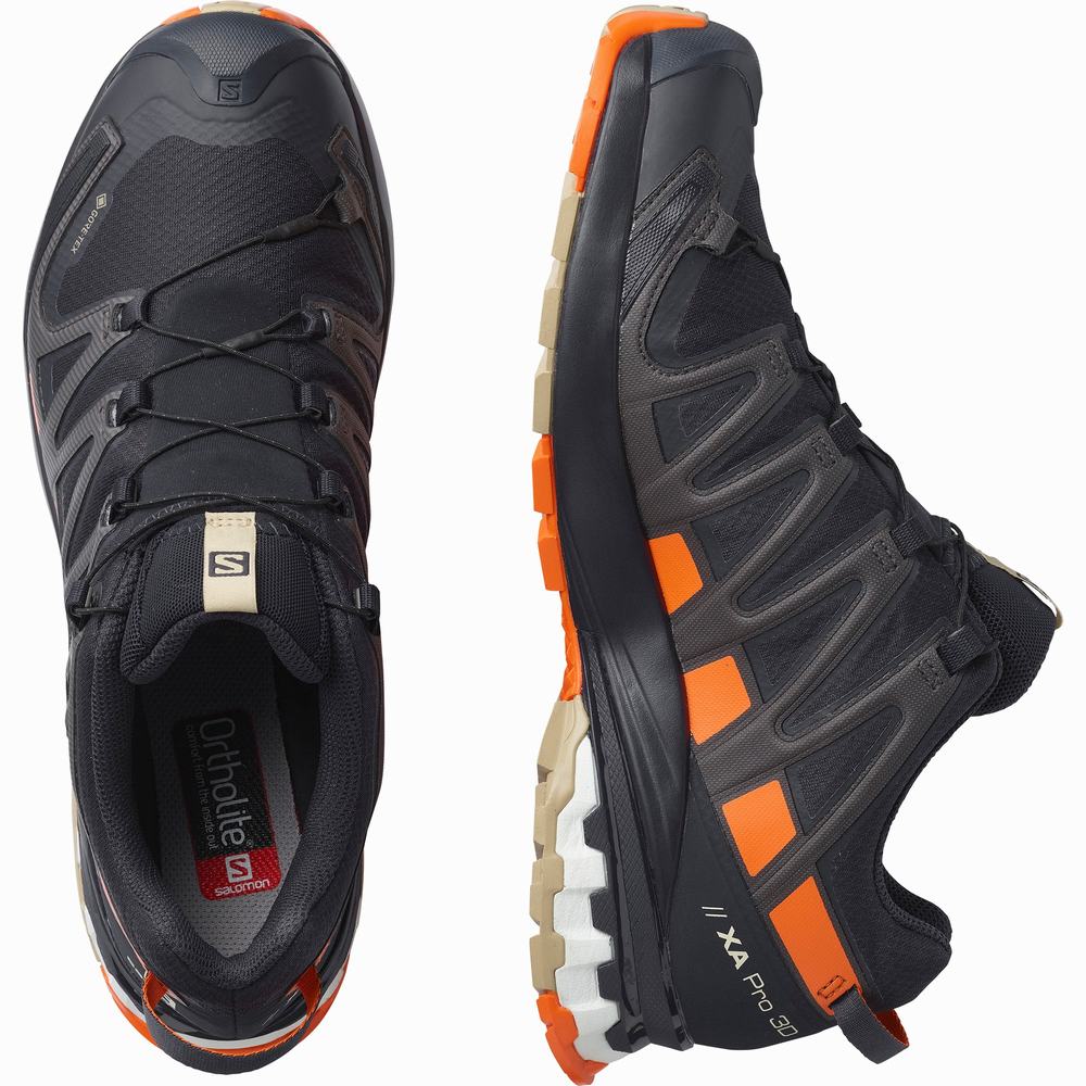 Chaussures Trail Running Salomon Xa Pro 3d V8 Gore-tex Homme Bleu Marine Noir Rouge Orange | France-3486219
